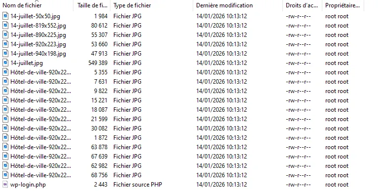 Exemple : un faux fichier image dont le dernier .php contient en réalité du code pirate obfusqué